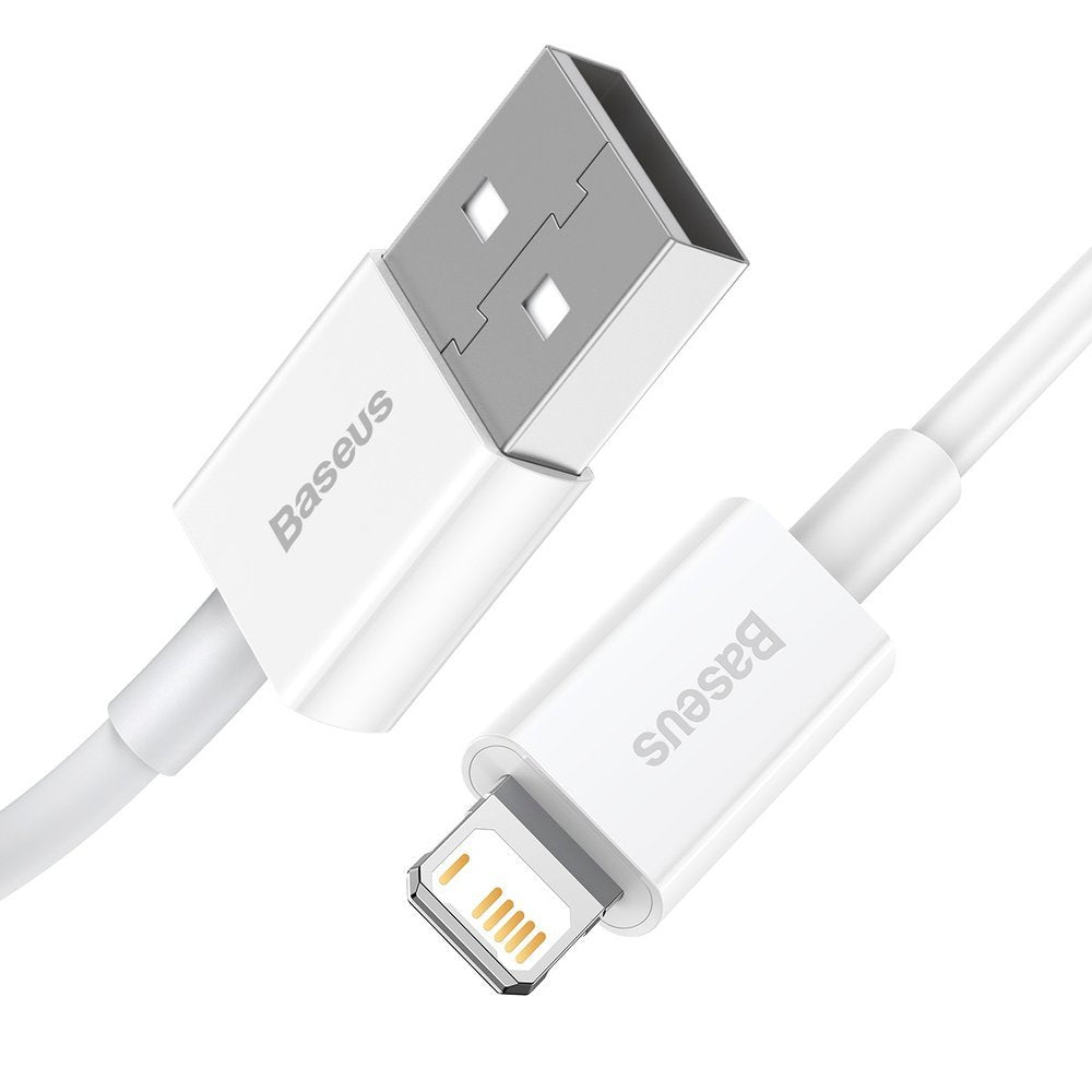 USB-A - Lightning Baseus Superior Series data- og ladekabel, 20W, 0.25m, Hvit CALYS-02