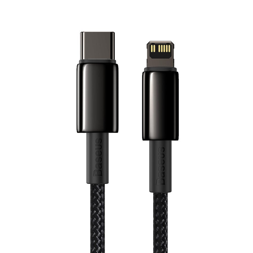 Data- og ladekabel USB-C - Lightning Baseus Tungsten Tungsten Gold, 20 W, 1 m, svart CATLWJ-01 CATLWJ-01