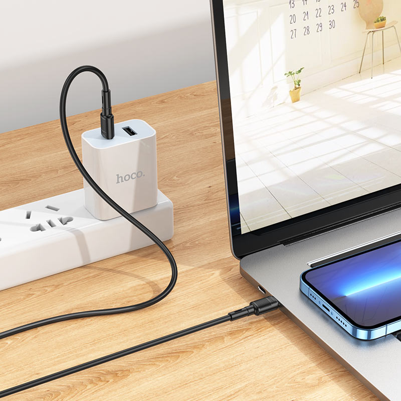 USB-C data- og ladekabel - USB-C HOCO X83 Victory USB-C, 60 W, 1 m, svart