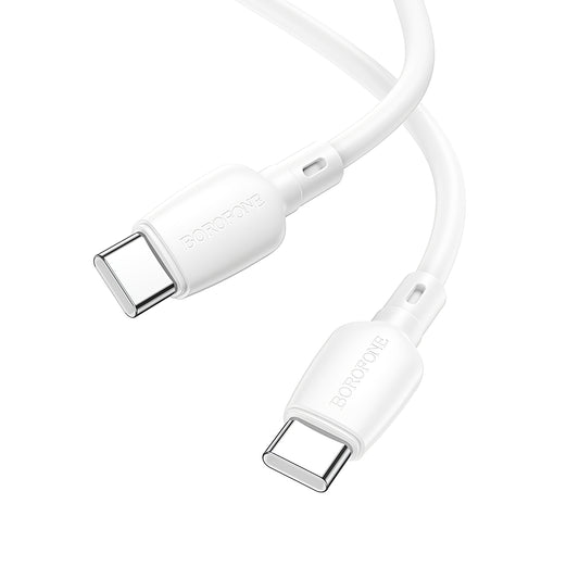 USB-C data- og ladekabel - USB-C Borofone BX93, 60 W, 1 m, hvit