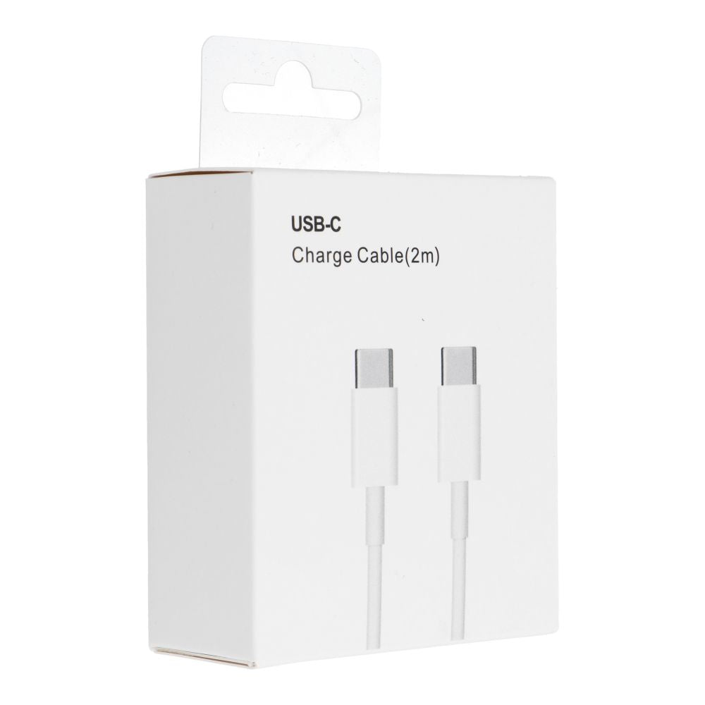 USB-C data- og ladekabel - USB-C OEM HD26 Box, 30 W, 2 m, hvit