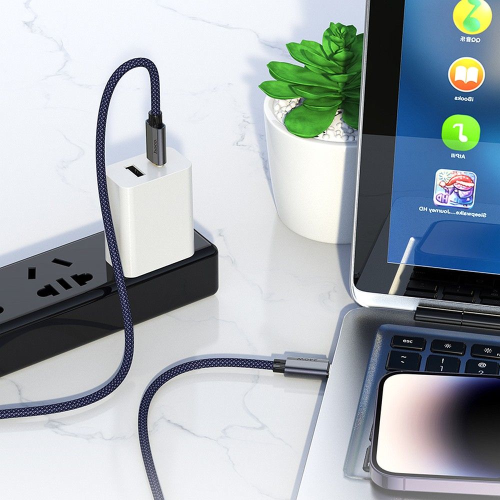USB-C til USB-C data- og ladekabel HOCO U134, 240W, 1.8m, Grå