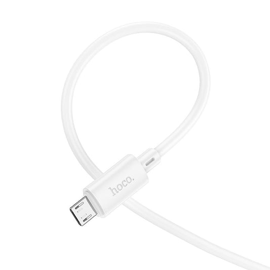 Data- og ladekabel USB-A - microUSB HOCO X88, 18W, 1m, hvit