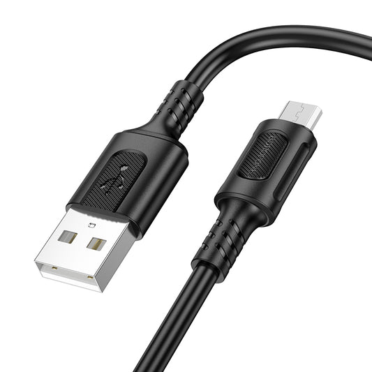 Data- og ladekabel USB-A - microUSB Borofone BX111 Feliz, 18W, 1m, svart