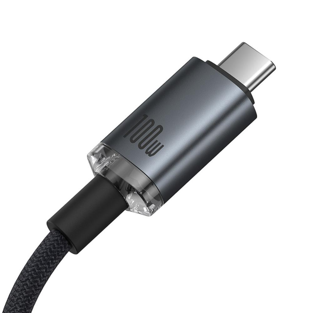 USB-C Data- og Ladekabel - USB-C Baseus Crystal Shine Series, 100W, 1.5m, Svart P10318204111-00