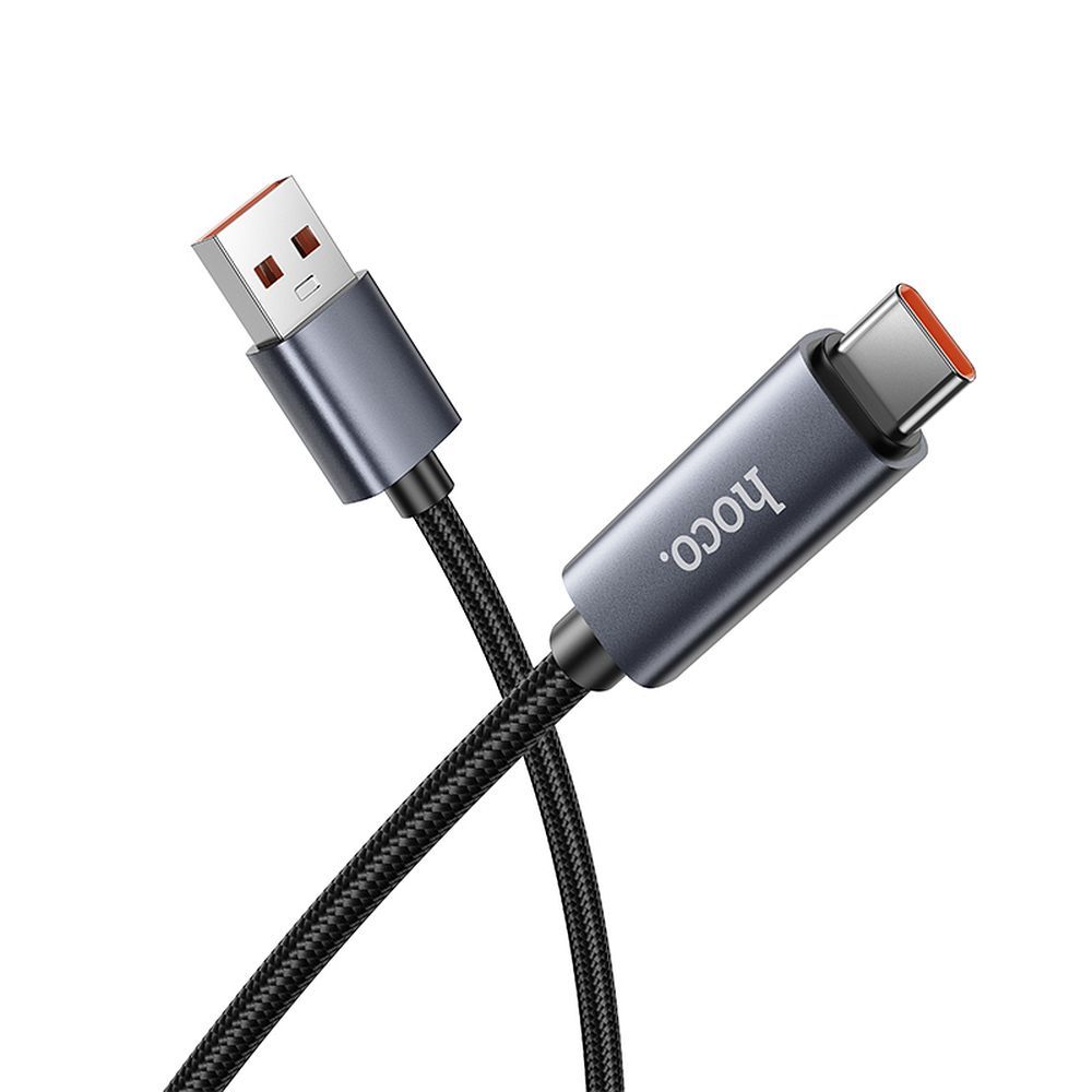 USB-A til USB-C HOCO Display X112 data- og ladekabel, 100W, 1m, Svart