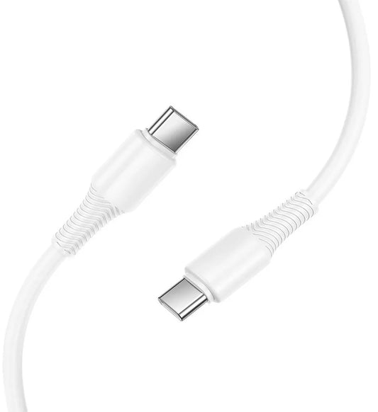 USB-C til USB-C data- og ladekabel HOCO X120, 60W, 1m, Hvit