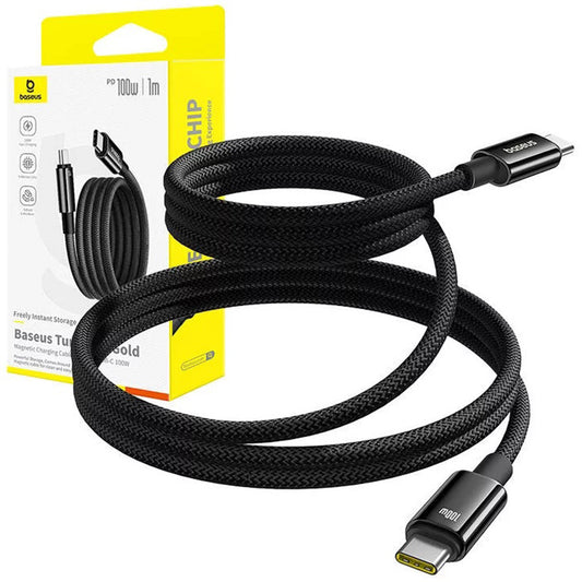 USB-C til USB-C data- og ladekabel Baseus Tungsten Gold, 100W, 1m, Svart P10319805111-00