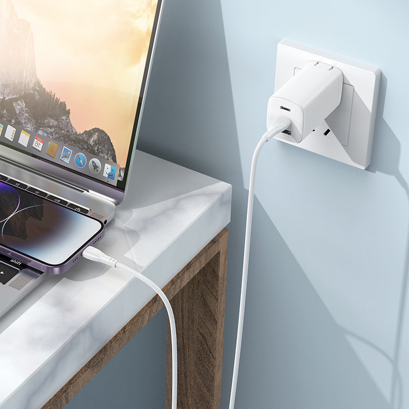 USB-C til Lightning-lade- og datakabel Borofone BX121 Energy, 27W, 1m, Hvit