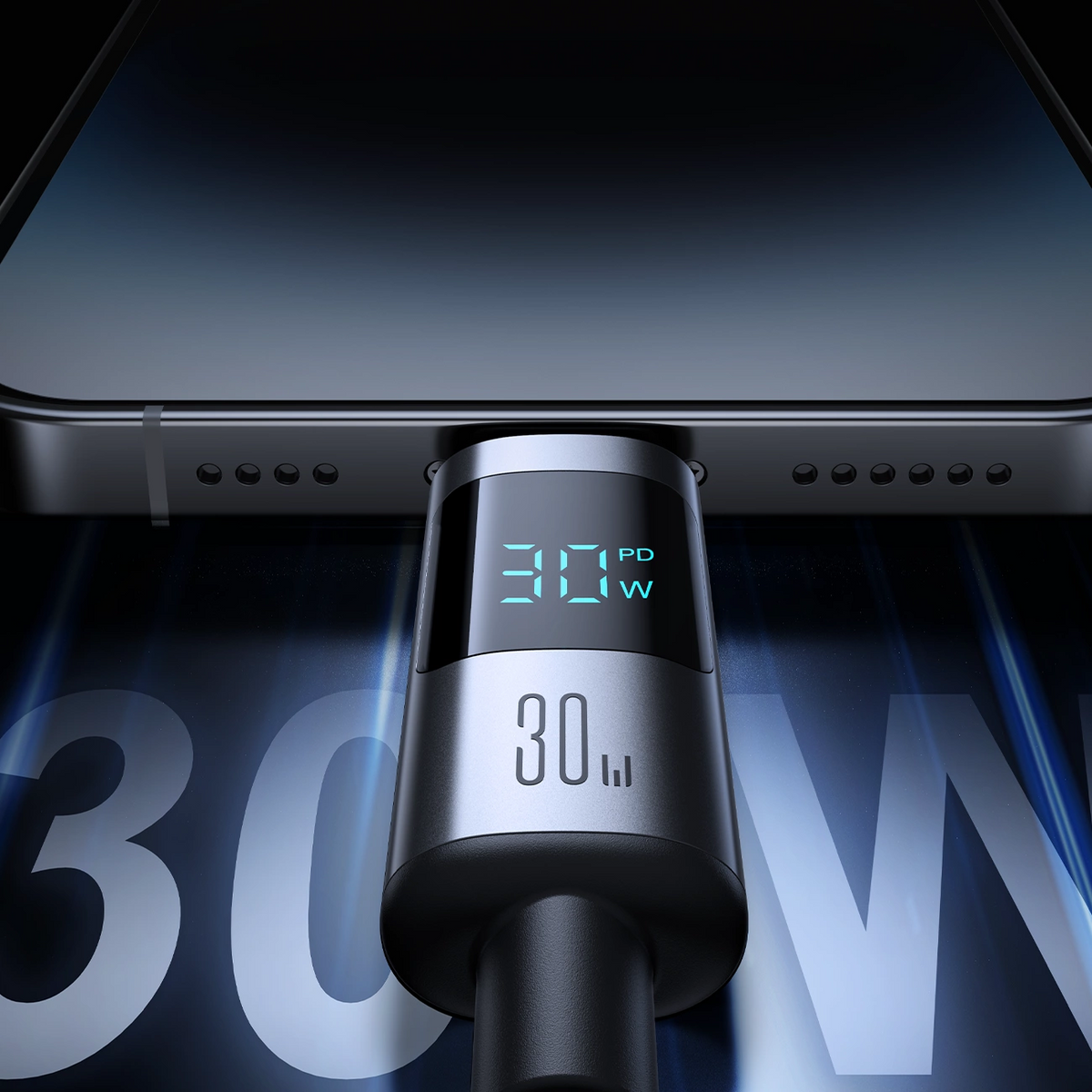 USB-C til Lightning-lade- og datakabel Joyroom S-A16 Pro Prism Display, 30W, 1.2m, Svart