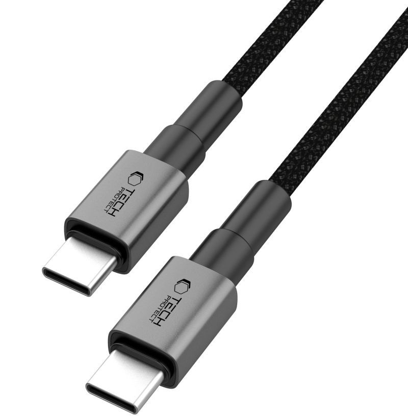 USB-C til USB-C data- og ladekabel Tech-Protect Ultraboost DNA MagTwist, 100W, 2m, Grå