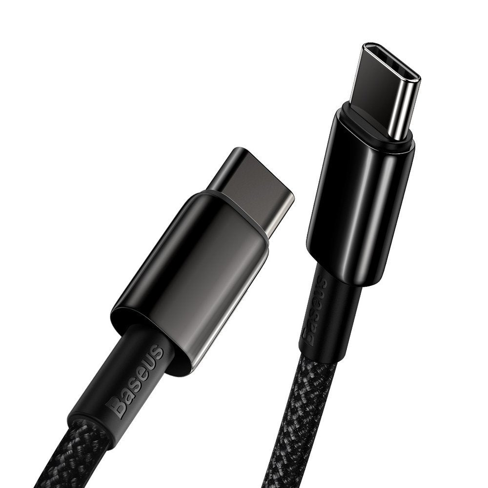 USB-C data- og ladekabel - USB-C Baseus Tungsten Baseus Tungsten Gold, 100 W, 2 m, svart CATWJ-A01 CATWJ-A01