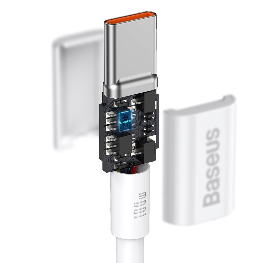 USB-C data- og ladekabel - USB-C Baseus Superior Series, 100 W, 2 m, hvit CATYS-C02