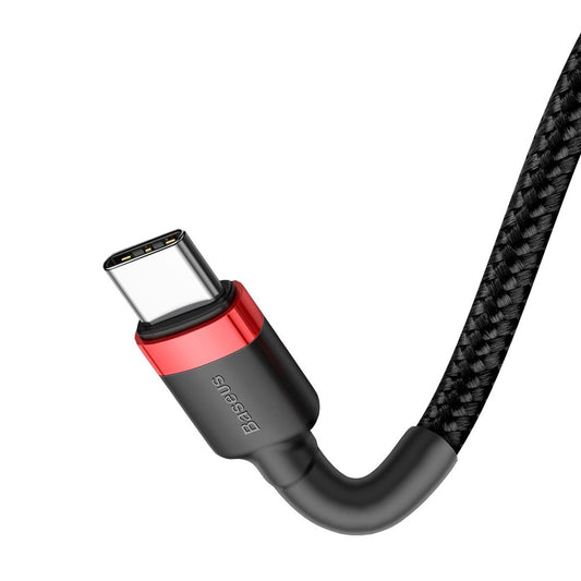 USB-C data- og ladekabel - USB-C Baseus Cafule, 60 W, 2 m, rød CATKLF-H91
