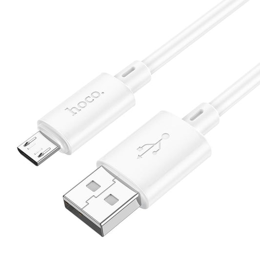 Data- og ladekabel USB-A - microUSB HOCO X88, 18W, 1m, hvit