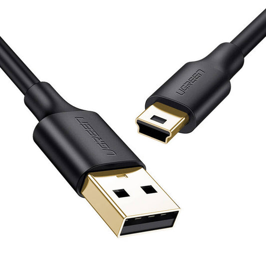 USB-A - miniUSB data- og ladekabel UGREEN US132, 18W, 1m, svart