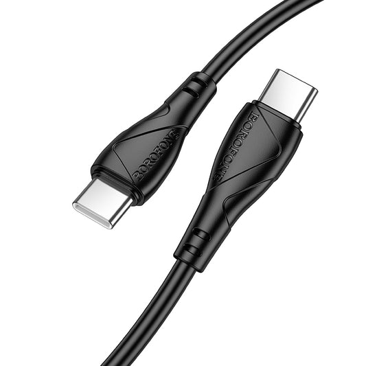 USB-C til USB-C data- og ladekabel Borofone BX121 Energy, 60W, 1m, Svart