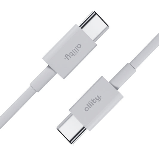 USB-C til USB-C data- og ladekabel Allity. AUC-03, 100W, 2m, Hvit
