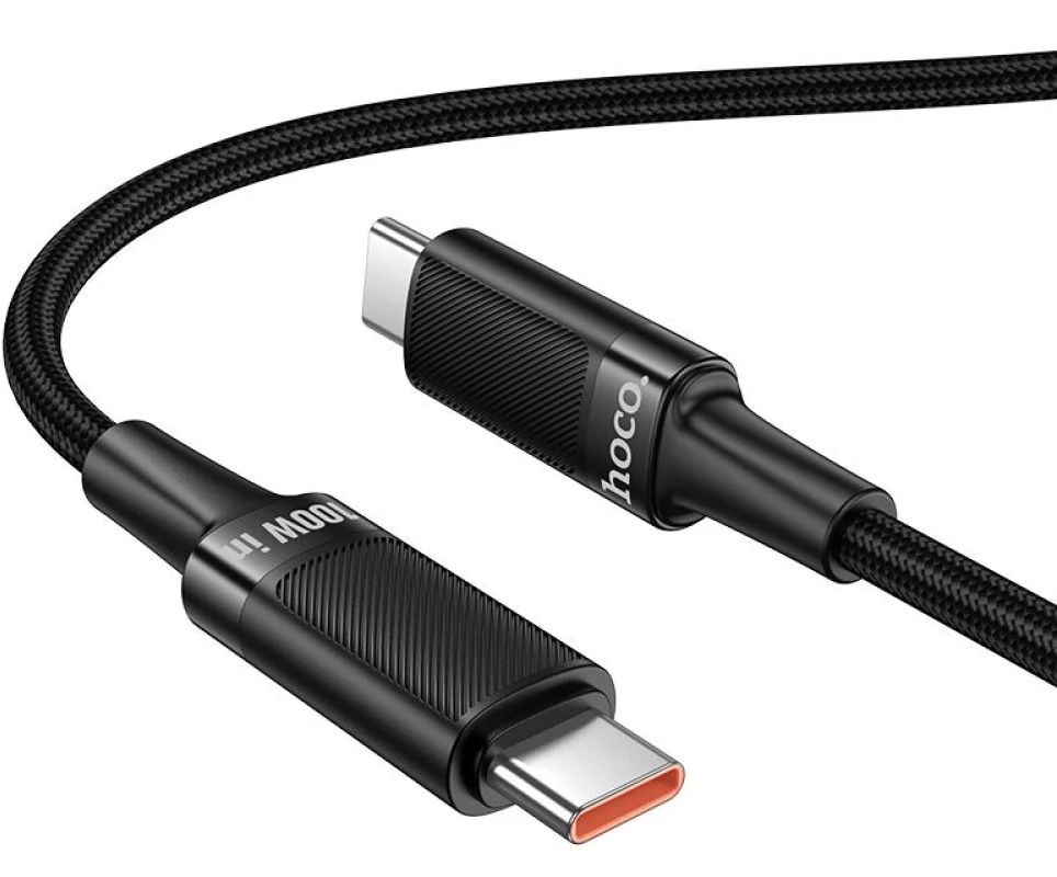 USB-C Data- og ladekabel - USB-C HOCO U153 Extreme, 100W, 1,2m, Svart