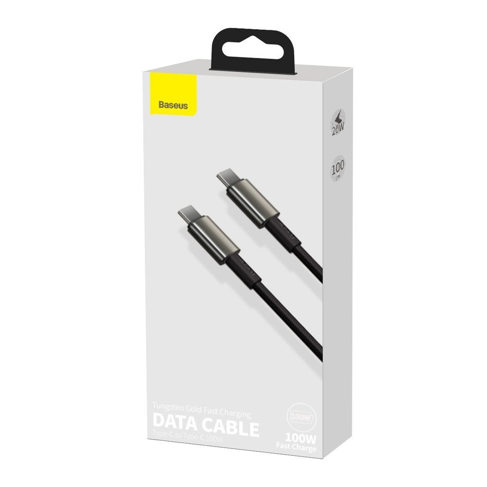 USB-C data- og ladekabel - USB-C Baseus Tungsten Baseus Tungsten Gold, 100 W, 1 m, svart CATWJ-01 CATWJ-01