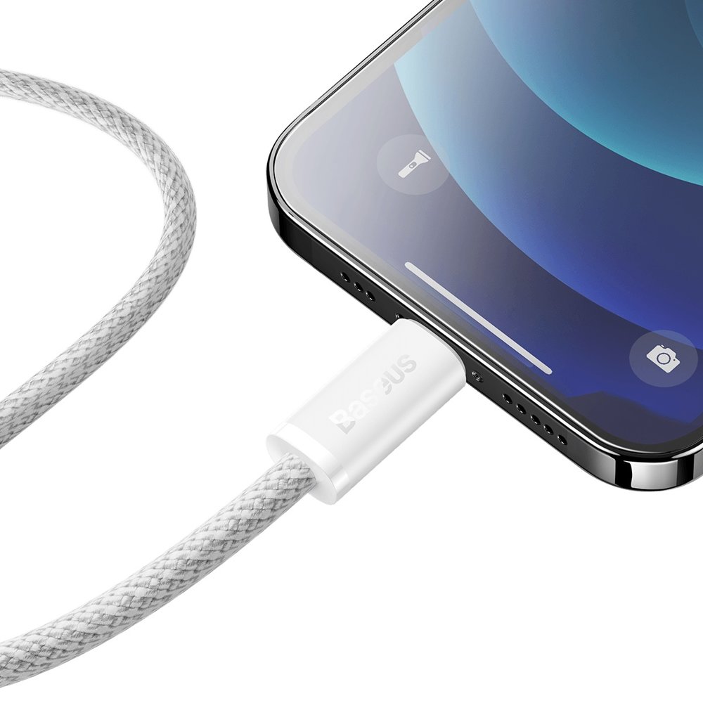 USB-C - Lightning Baseus Dynamic Fast Charging Data- og ladekabel, 20 W, 2 m, hvit CALD000102