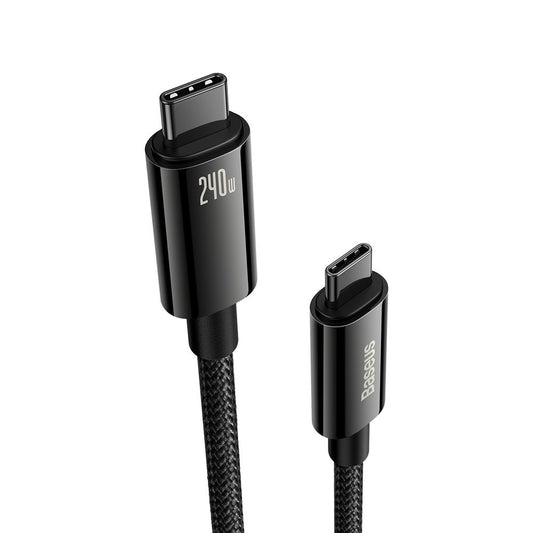 USB-C data- og ladekabel - USB-C Baseus Tungsten Baseus Tungsten Gold, 240 W, 1 m, svart CAWJ040001