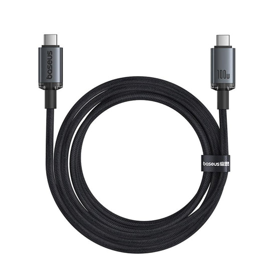 USB-C data- og ladekabel - USB-C Baseus Crystal Shine Series, 100W, 20Gbps, 1.5m, Svart P10318204111-00