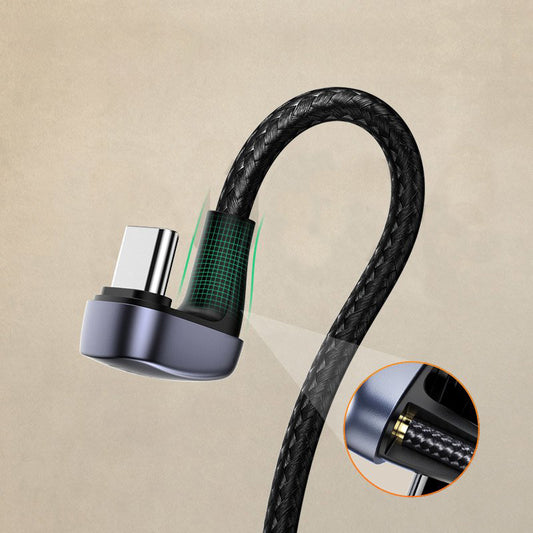 Data- og ladekabel USB-A - USB-C UGREEN US311 Vinklet, 18 W, 1 m, grå