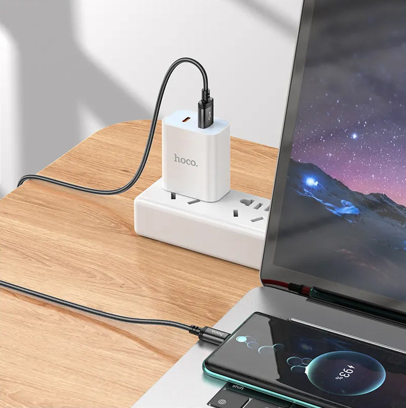 USB-A til USB-C data- og ladekabel HOCO X89, 18W, 2m, Svart