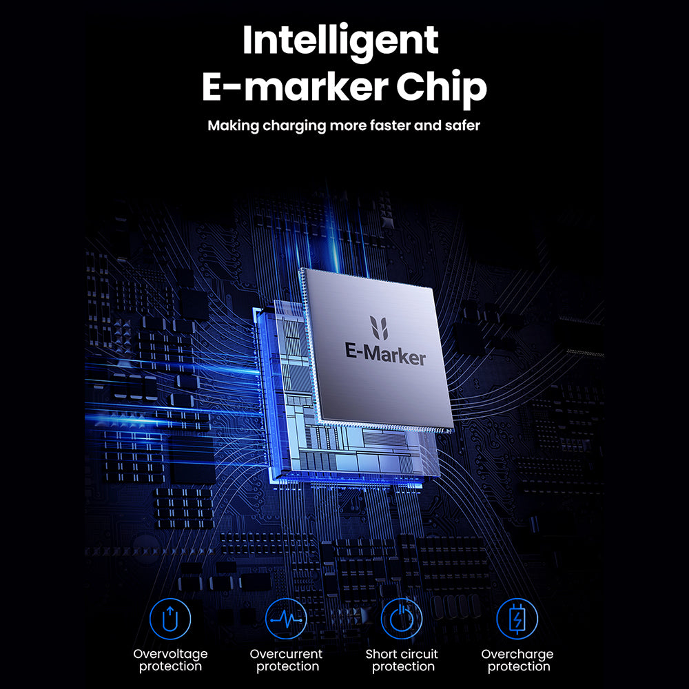 USB-C til USB-C Data- og Ladekabel UGREEN L513, 240W, 2m, Svart