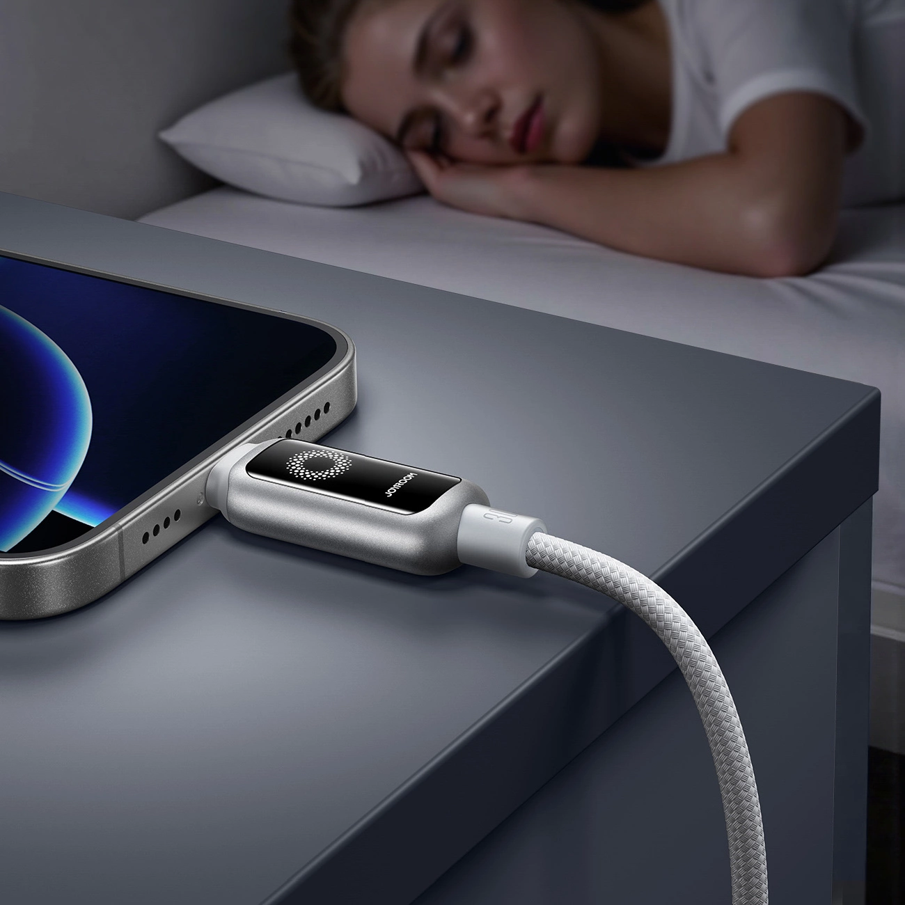 USB-C til Lightning Joyroom S-A55 StarFlight Display data- og ladekabel, 30W, 1.2m, Hvit
