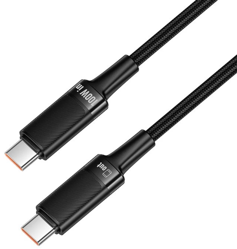 USB-C Data- og ladekabel - USB-C HOCO U153 Extreme, 100W, 1,2m, Svart