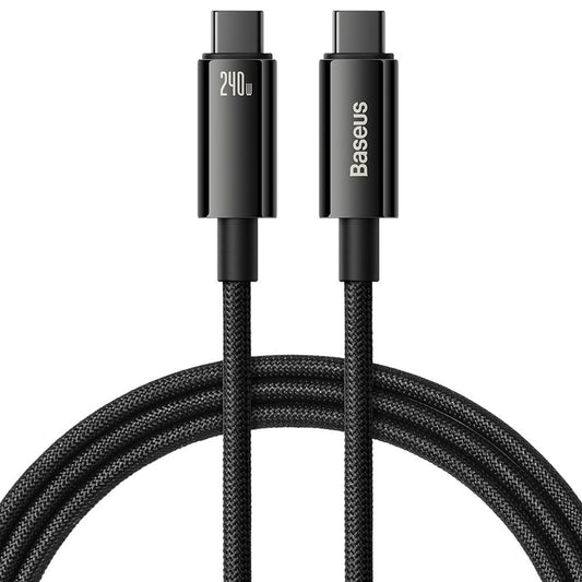 USB-C data- og ladekabel - USB-C Baseus Tungsten Baseus Tungsten Gold, 240 W, 3 m, svart CAWJ040201