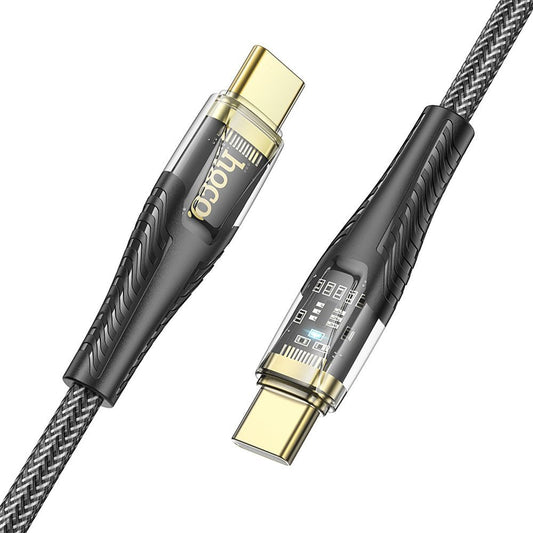 USB-C til USB-C data- og ladekabel HOCO U121, 60W, 1.2m, Svart