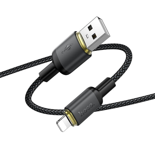 USB-A til Lightning data- og ladekabel HOCO X128 Benefit, 12W, 1m, svart