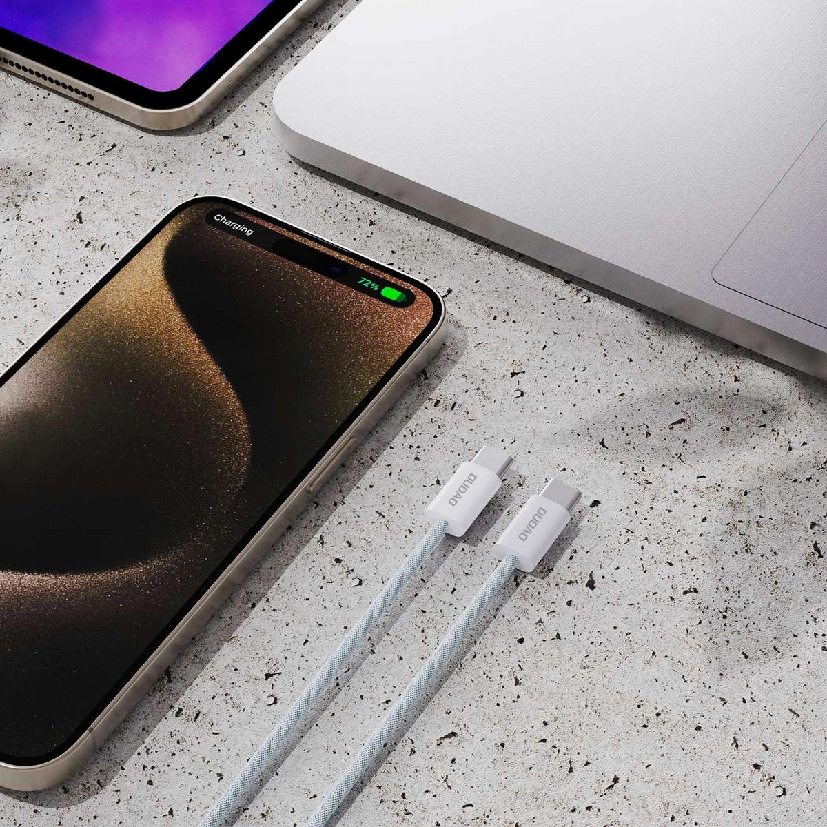 USB-C Data- og ladekabel - USB-C Dudao L6C, 30W, 1m, Blå