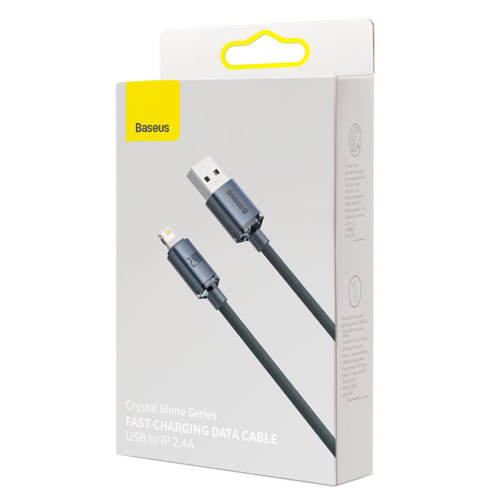 USB-A til Lightning data- og ladekabel Baseus Crystal Shine Series, 20W, 1,2m, svart CAJY000001