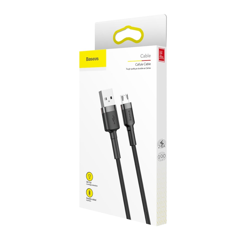 Data- og ladekabel USB-A - microUSB Baseus Cafule, 18 W, 1 m, grå CAMKLF-BG1