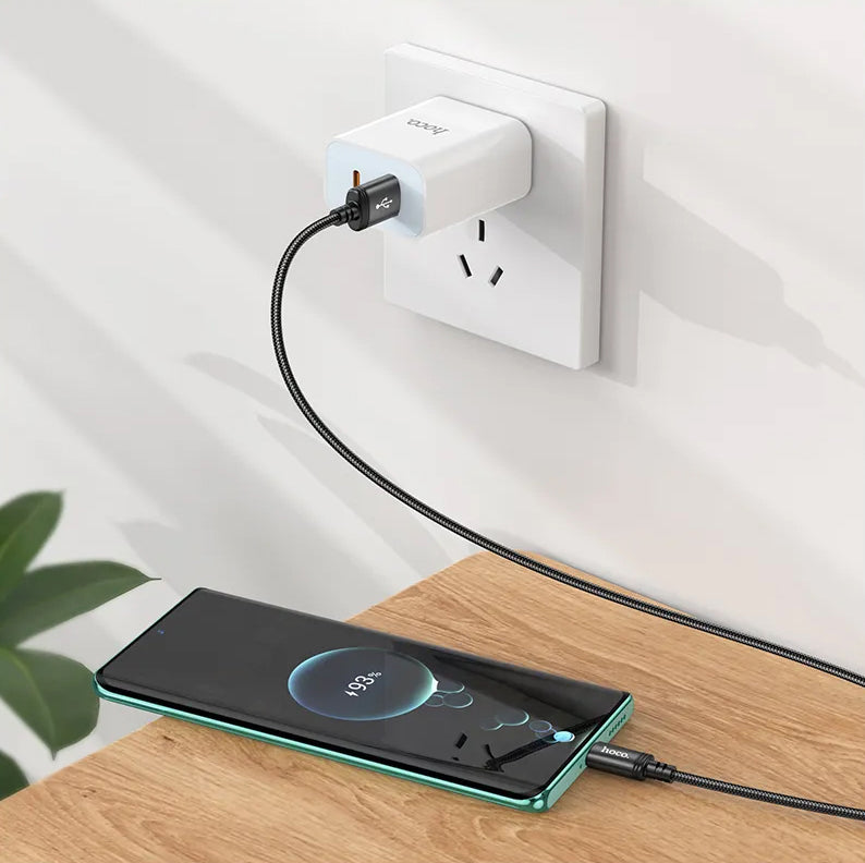USB-A til USB-C data- og ladekabel HOCO X89, 18W, 2m, Svart