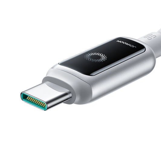 USB-C til USB-C data- og ladekabel Joyroom S-A55 StarFlight Display, 100W, 1.2m, Hvit