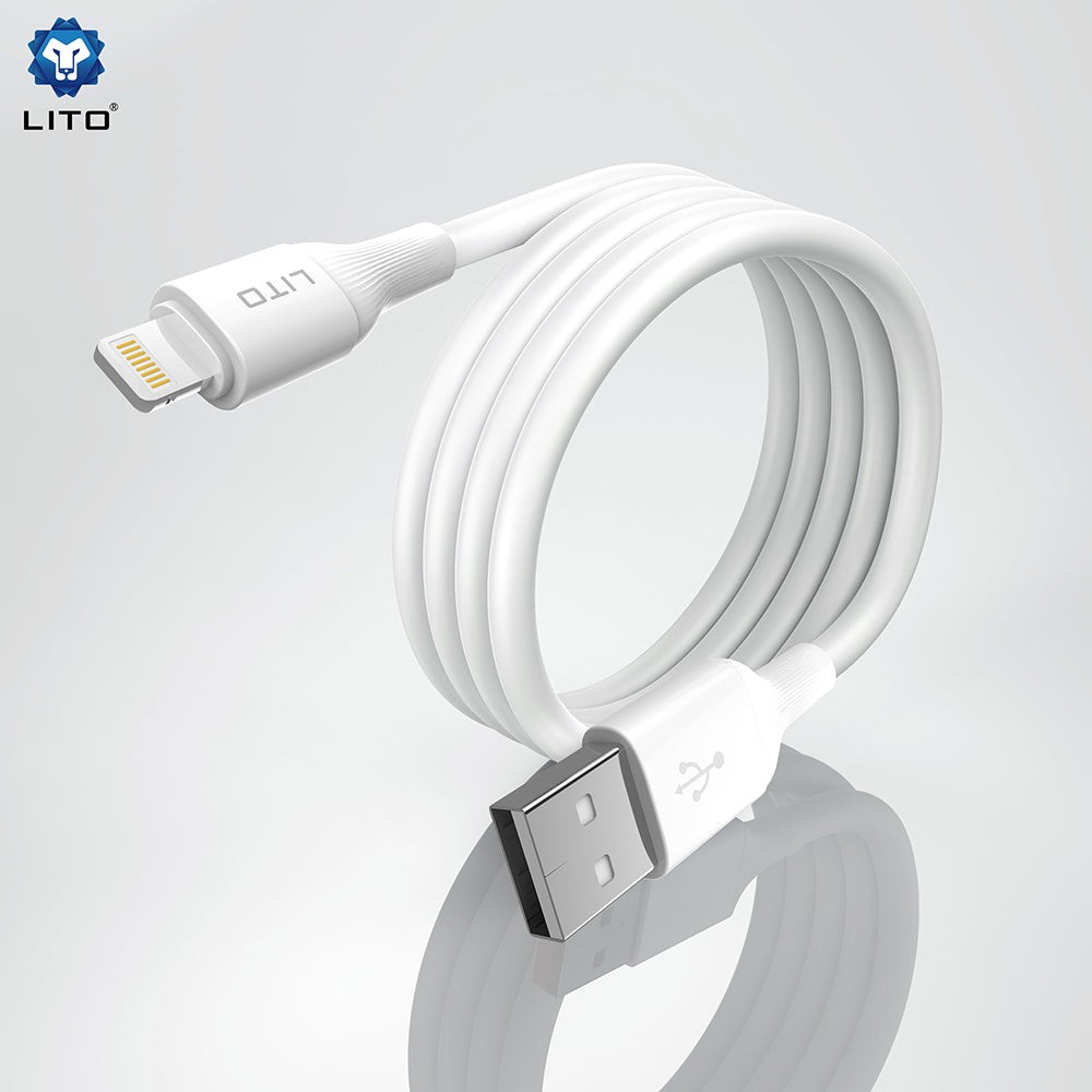 Data- og ladekabel USB-A - Lightning Lito LD06L, 18W, 1m, Hvit