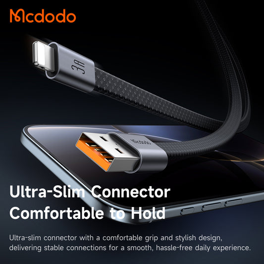 USB-A til Lightning data- og ladekabel McDodo CA-1160, 18W, 1m, svart