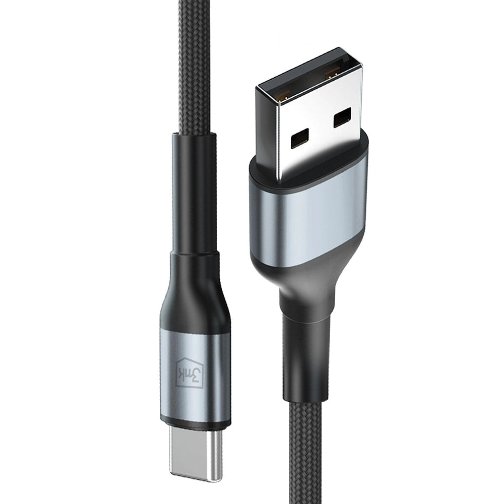 Data- og ladekabel USB-A - USB-C 3MK Hyper N 18, 18W, 1m, Svart