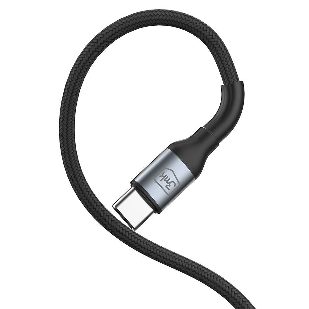 Data- og ladekabel USB-A - USB-C 3MK Hyper N, 18W, 1m, Svart