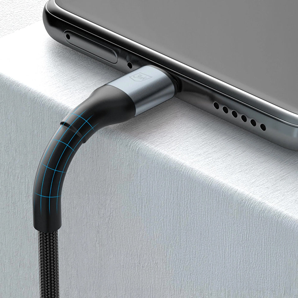 Data- og ladekabel USB-A - USB-C 3MK Hyper N, 18W, 2m, Svart