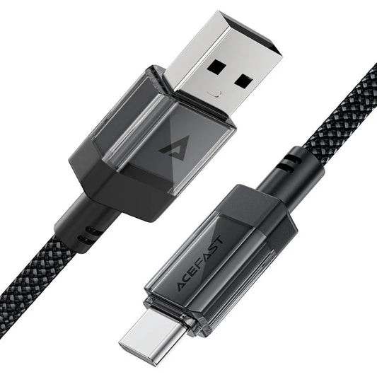 USB-A til USB-C data- og ladekabel Acefast C12-04, 18W, 1.2m, Svart