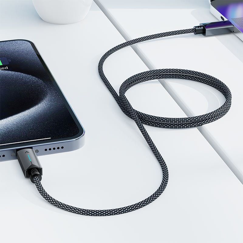 Data- og ladekabel USB-A - USB-C Acefast C19-04, 18W, 1.2m, Svart