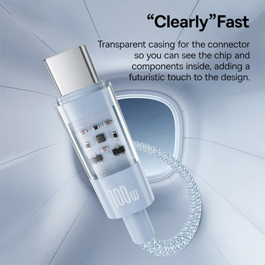 Data- og ladekabel USB-A - USB-C Baseus Gem, 100W, 1m, Blå P10373002311-00