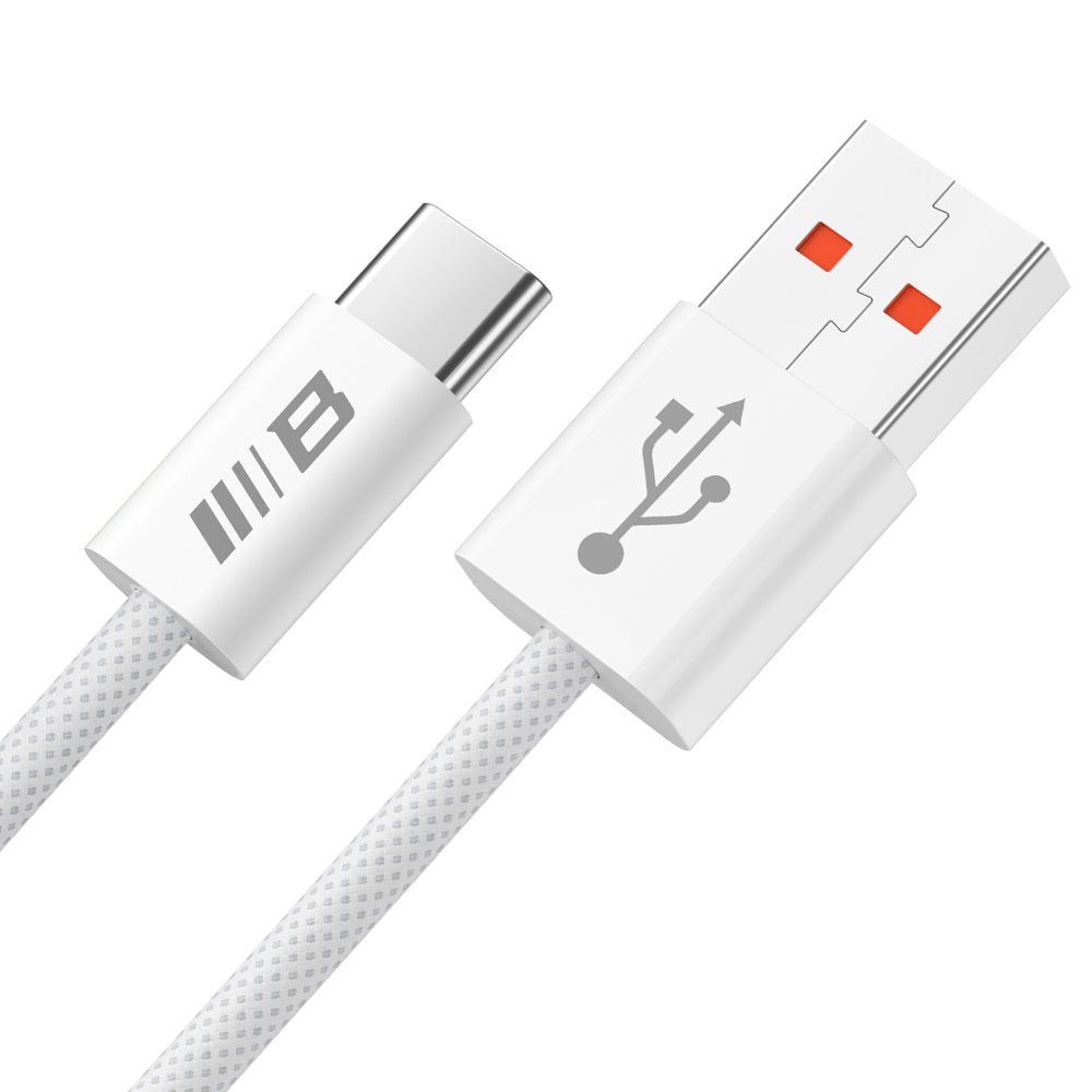 USB-A - USB-C Blueo data- og ladekabel, 18W, 1.5m, Hvit