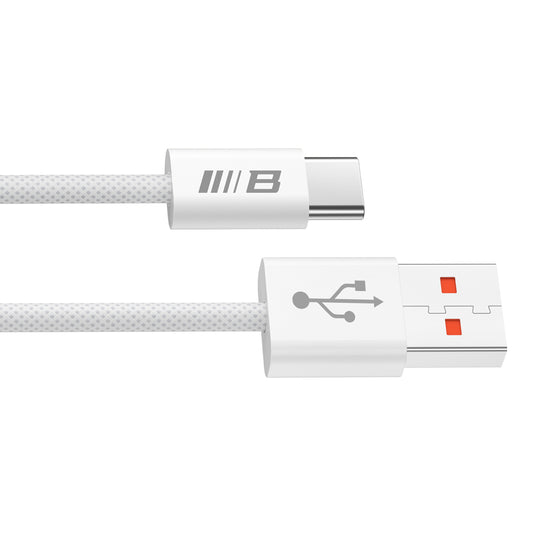 USB-A - USB-C Blueo data- og ladekabel, 18W, 1.5m, Hvit